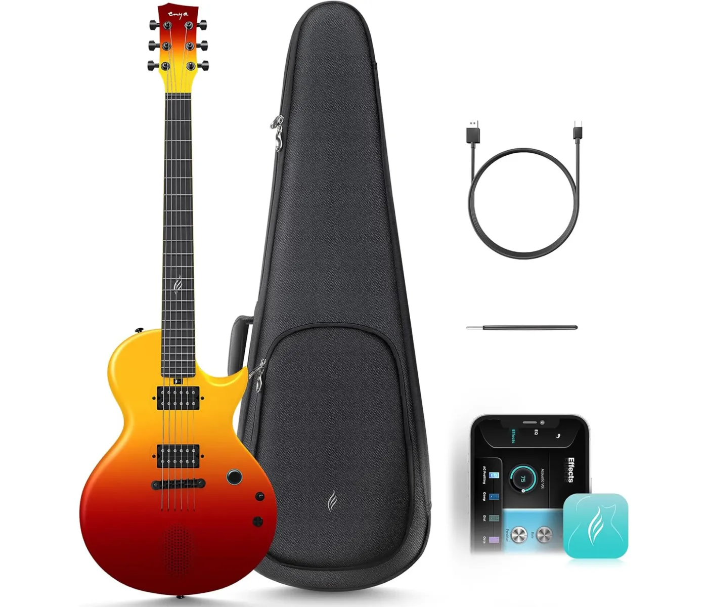 Enya Nova GoSonic/VR Smart Electric Guitar - Volcano Red