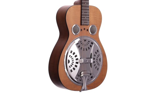 Epiphone DWHOUNDLX Resonator Dobro Hound Dog Deluxe Round Neck Guitar - Vintage Brown