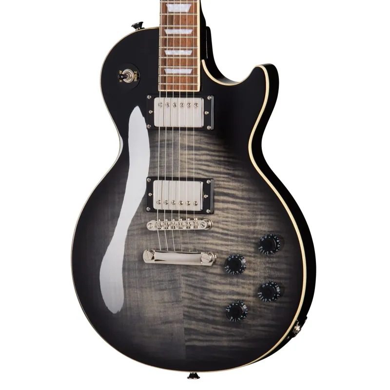 Epiphone E1LPTPEBBNH1 Les Paul Tribute Plus Electric Guitar - Transparent Ebony Burst Epiphone E1LPTPEBBNH1 Les Paul Tribute Plus Electric Guitar - Transparent Ebony Burst