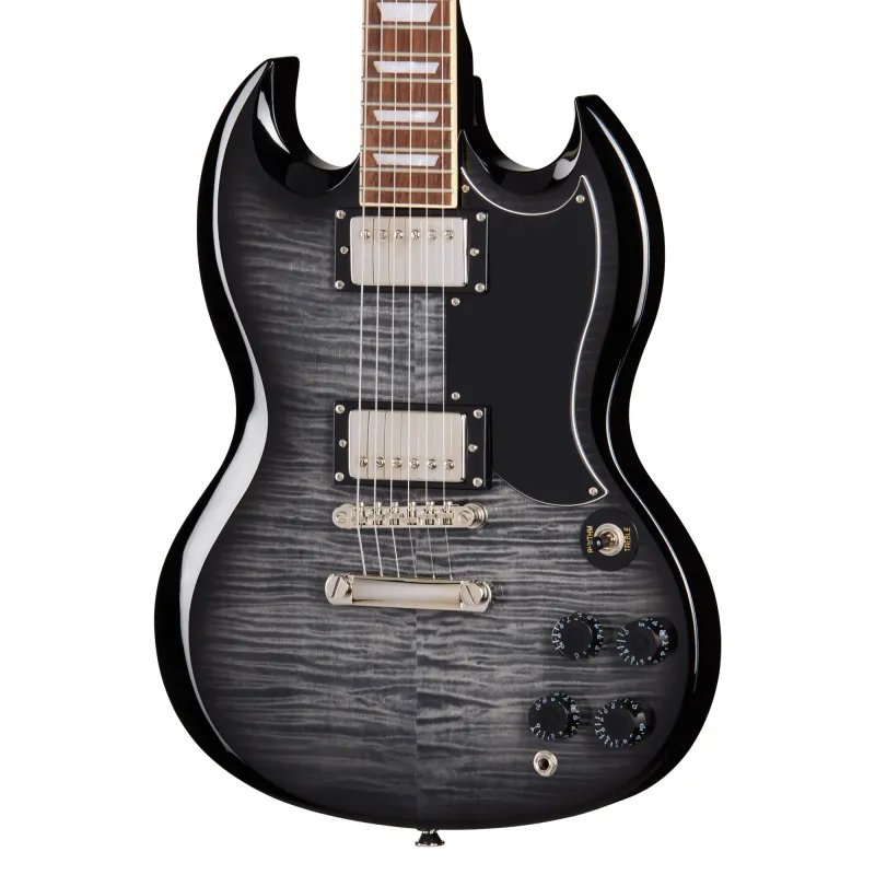 Epiphone E1SGTPEBBNH1 SG Tribute Plus Electric Guitar - Ebony Burst Epiphone E1SGTPEBBNH1 SG Tribute Plus Electric Guitar - Ebony Burst
