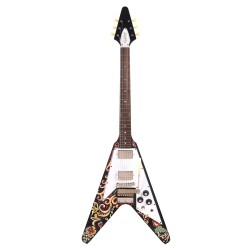 Epiphone ECJHFVEBNH3 Artist Jimi Hendrix "Love Drops" Flying V Electric Guitar - Ebony