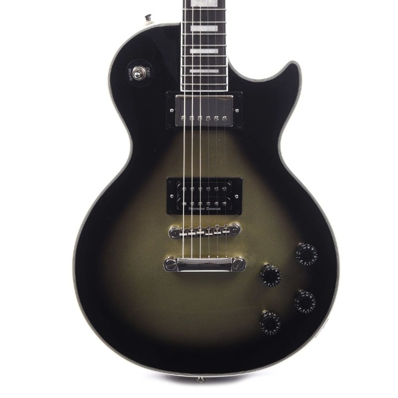 Epiphone EILPCAJV3ASBNH3 Artist Adam Jones Les Paul Custom Art Collection Electric Guitar Julie Heffernan's "Not Dead Yet," - Antique Silverburst