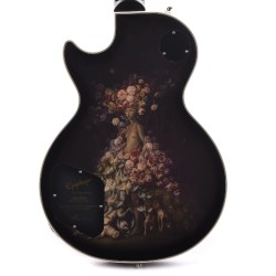 Epiphone EILPCAJV3ASBNH3 Artist Adam Jones Les Paul Custom Art Collection Electric Guitar Julie Heffernan's "Not Dead Yet," - Antique Silverburst