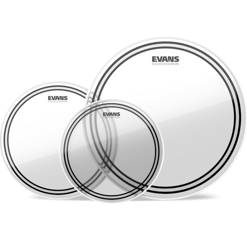 Evans EC2 Clear 3-piece Tom Pack - (10",12",14")