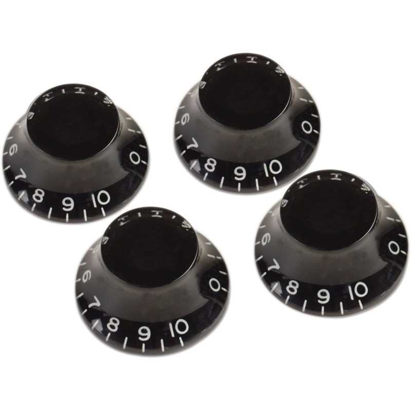 Gibson Accessories PRHK-010 Top Hats Knobs - Black 4/Pkg