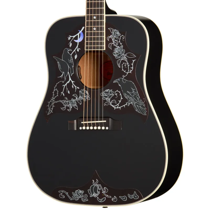Gibson Kirk Hammett Raven Hummingbird Acoustic Guitar - Ebony Gibson Kirk Hammett Raven Hummingbird Acoustic Guitar - Ebony