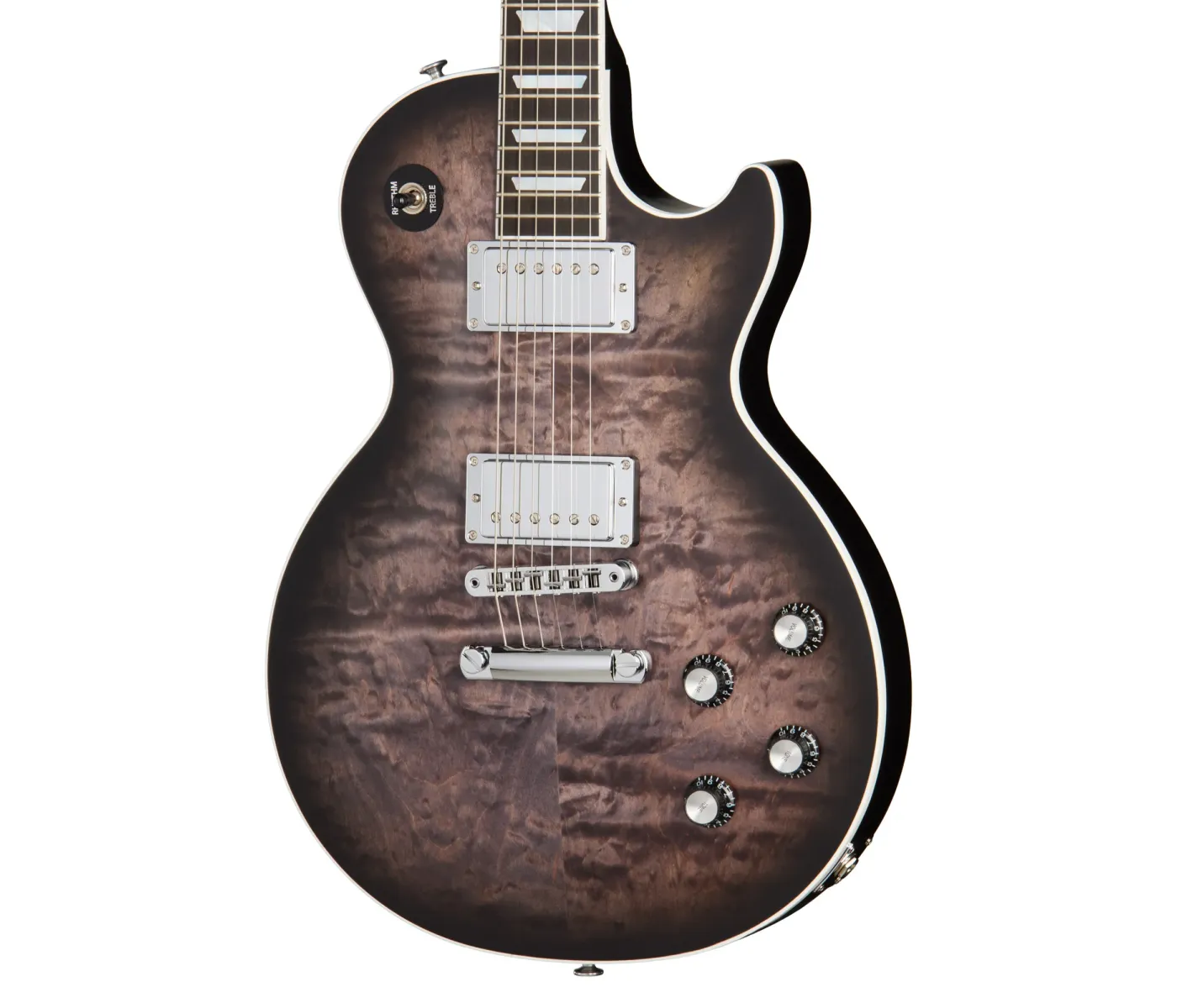 Gibson Mark Morton Les Paul Modern Quilt Electric Guitar - Translucent Ebony Burst Satin