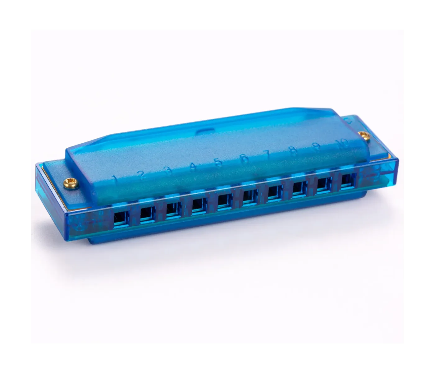 Hohner Diatonic Harmonica M1110B Translucent Harp C Beginner Series - Blue