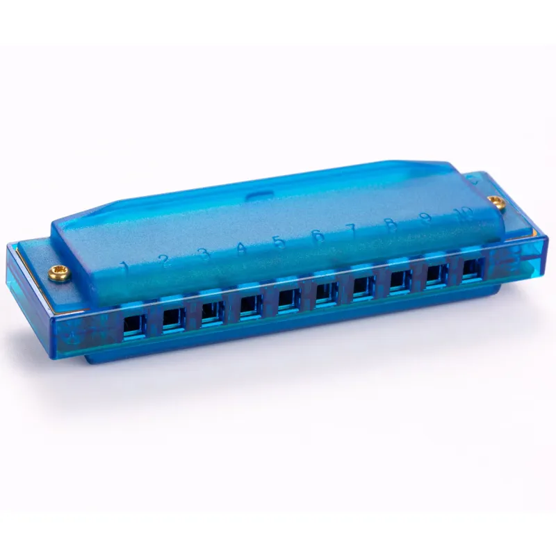 Hohner Diatonic Harmonica M1110B Translucent Harp C Beginner Series - Blue