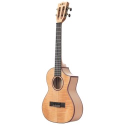 Kala Solid Flame Maple Series - Concert Ukulele - Cutaway - Natural Maple -Included Bag