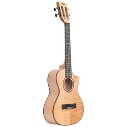 Kala Solid Flame Maple Series - Concert Ukulele - Cutaway - Natural Maple -Included Bag