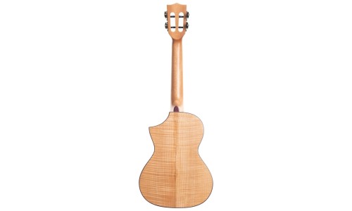 Kala Solid Flame Maple Series - Concert Ukulele - Cutaway - Natural Maple -Included Bag