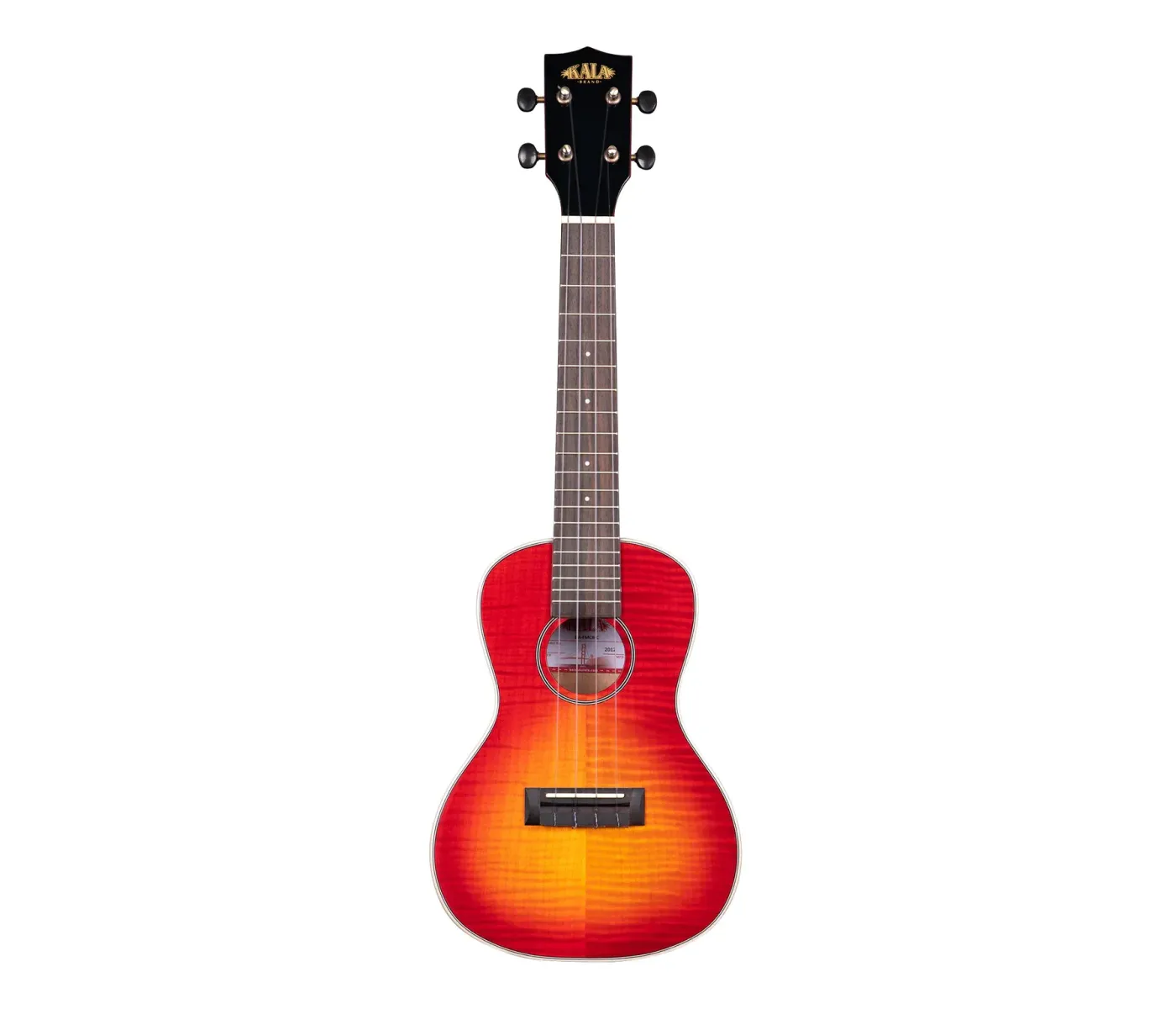Kala Flame Maple Concert Ukulele - Cherry Burst