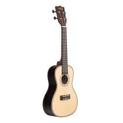 Kala Solid Spruce Top Striped Ebony Series Concert Ukulele