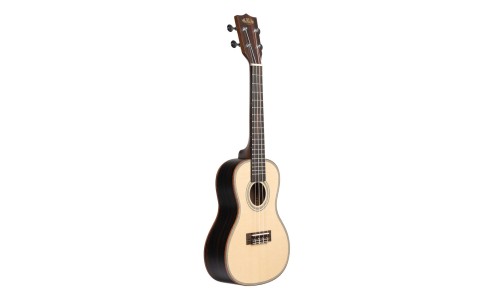 Kala Solid Spruce Top Striped Ebony Series Concert Ukulele