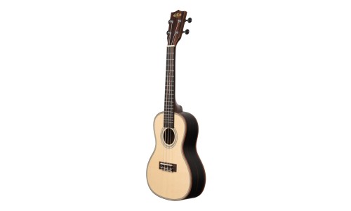 Kala Solid Spruce Top Striped Ebony Series Concert Ukulele