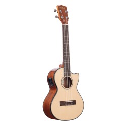 Kala Solid Spruce Top - Mahogany Series Tenor Ukulele - With Equalizer - Cutaway - Included Bag