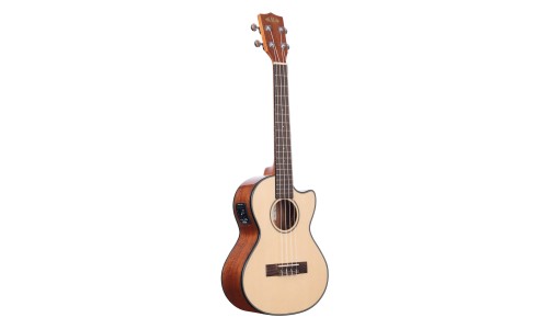 Kala Solid Spruce Top - Mahogany Series Tenor Ukulele - With Equalizer - Cutaway - Included Bag