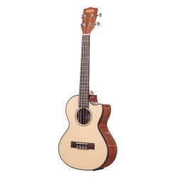 Kala Solid Spruce Top - Mahogany Series Tenor Ukulele - With Equalizer - Cutaway - Included Bag