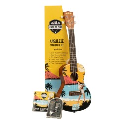 Kala KALA-LTP-C-EBH Learn To Play Elvis Blue - Hawaii Concert Ukulele Kit