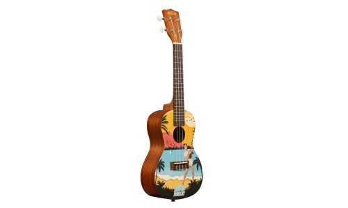 Kala KALA-LTP-C-EBH Learn To Play Elvis Blue - Hawaii Concert Ukulele Kit