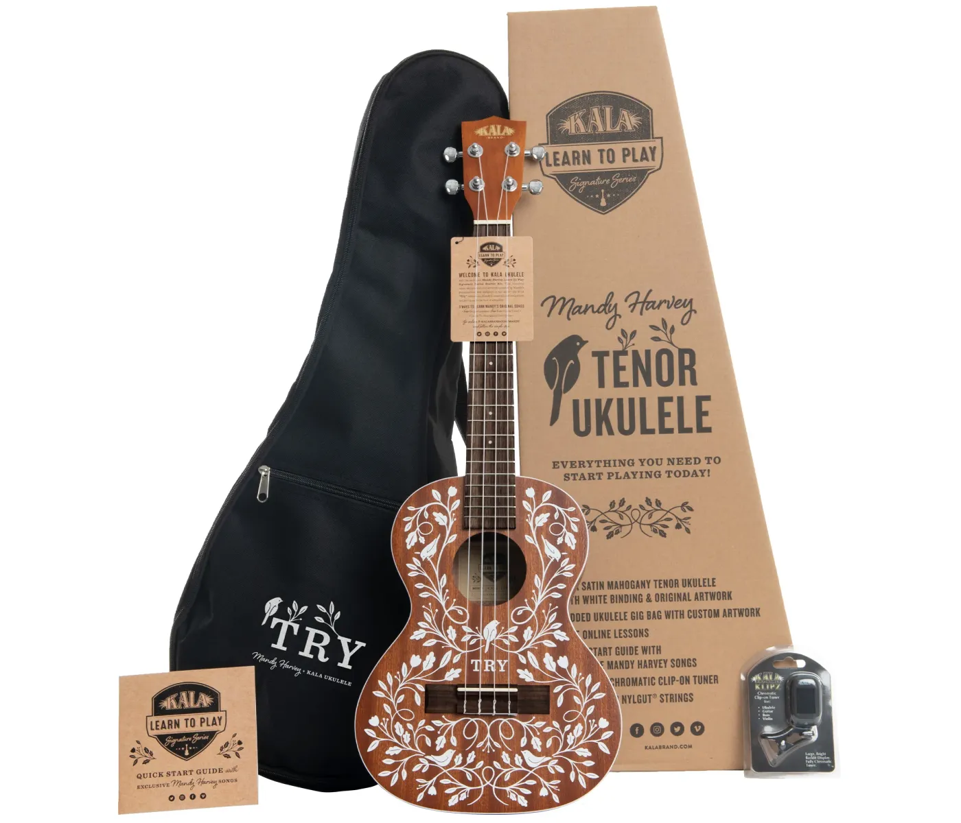 Kala Mandy Harvey Learn To Play Signature Series Tenor Ukulele Starter Kit Kala Mandy Harvey Learn To Play Signature Series Tenor Ukulele Starter Kit