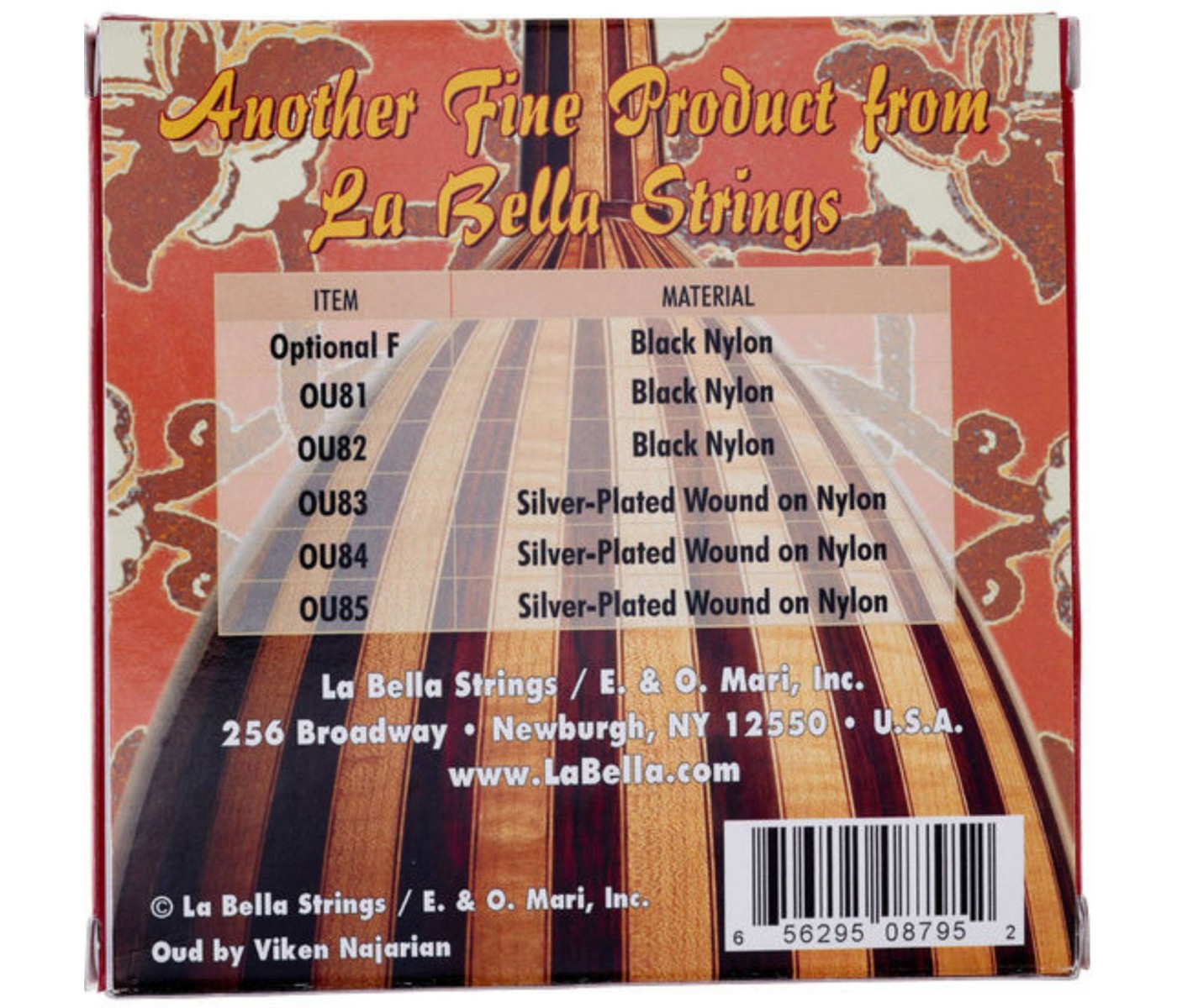 La Bella OU80A-B Oud String Arabic Tuning Nylon - Black