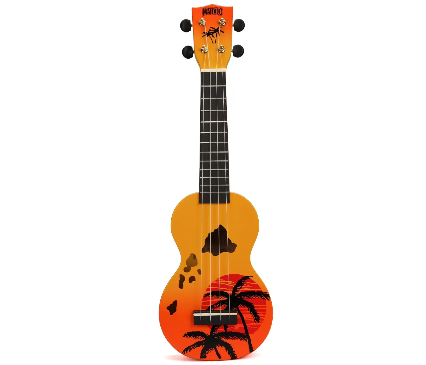 Mahalo Ukulele Soprano Design Series Orange Burst with Bag