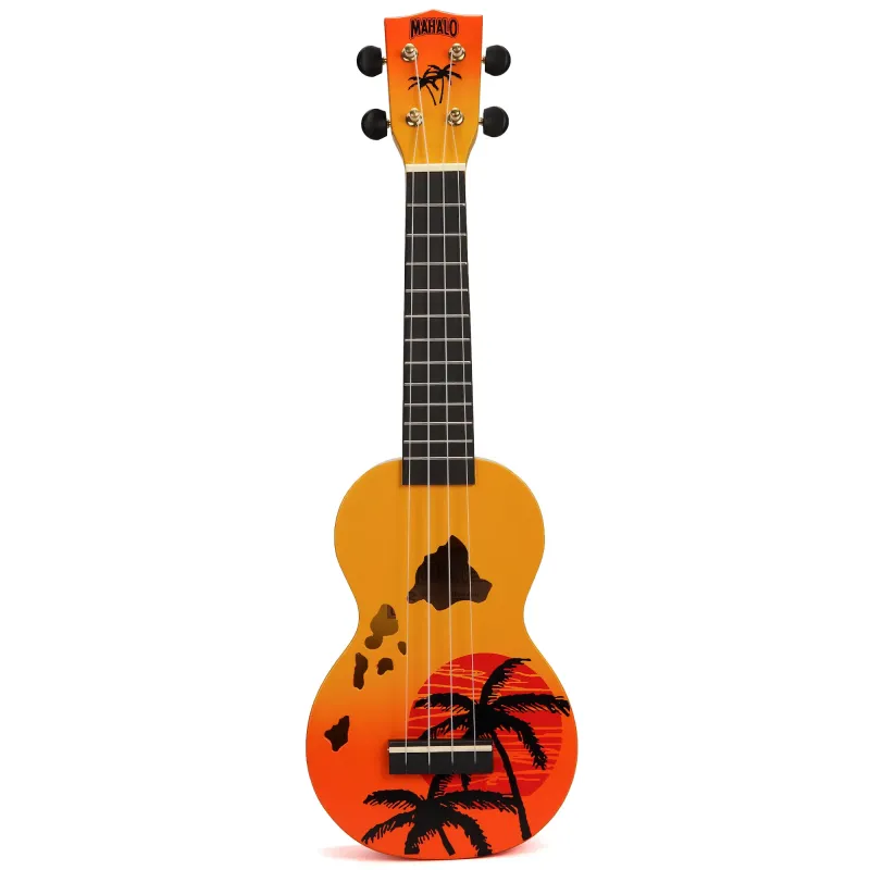 Mahalo Ukulele Soprano Design Series Orange Burst with Bag