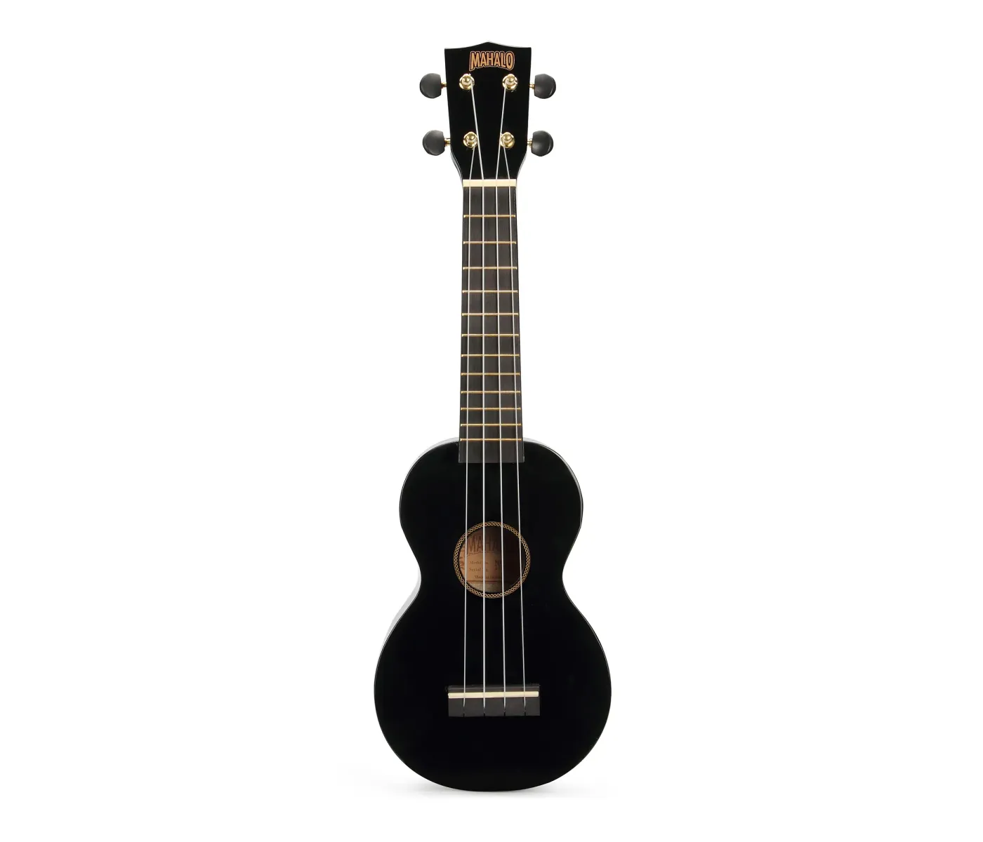 Mahalo MR1BK Ukulele Soprano M1 Rainbow "R" Series Black with Bag