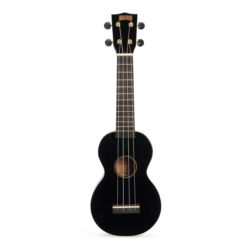 Mahalo MR1BK Ukulele Soprano M1 Rainbow "R" Series Black with Bag