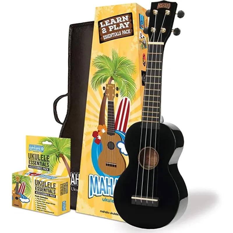 Mahalo MR1BKK Learn To Play Soprano Ukulele Pack M1 Rainbow "R" Series - Black Mahalo MR1BKK Learn To Play Soprano Ukulele Pack M1 Rainbow "R" Series - Black
