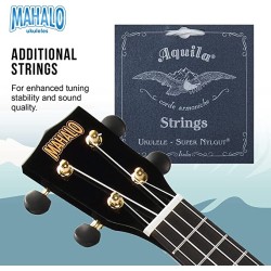 Mahalo MR1BKK Learn To Play Soprano Ukulele Pack M1 Rainbow "R" Series - Black