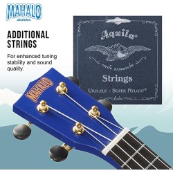 Mahalo MR1BUK Learn To Play Soprano Ukulele Pack M1 Rainbow "R" Series - Blue