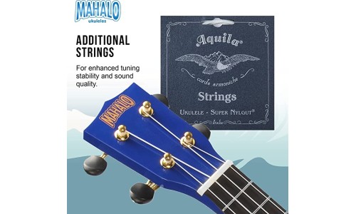 Mahalo MR1BUK Learn To Play Soprano Ukulele Pack M1 Rainbow "R" Series - Blue