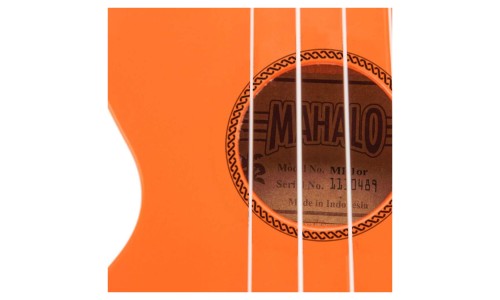 Mahalo MR1OR Ukulele Soprano M1 Rainbow "R" Series Orange with Bag