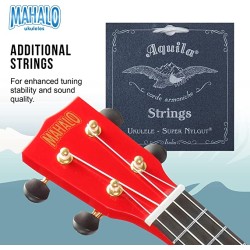 Mahalo MR1RDK Learn To Play Soprano Ukulele Pack M1 Rainbow "R" Series - Red