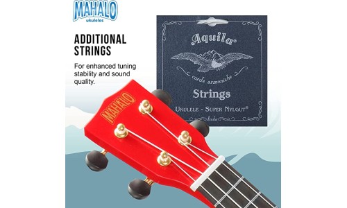 Mahalo MR1RDK Learn To Play Soprano Ukulele Pack M1 Rainbow "R" Series - Red