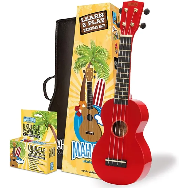 Mahalo MR1RDK Learn To Play Soprano Ukulele Pack M1 Rainbow "R" Series - Red Mahalo MR1RDK Learn To Play Soprano Ukulele Pack M1 Rainbow "R" Series - Red