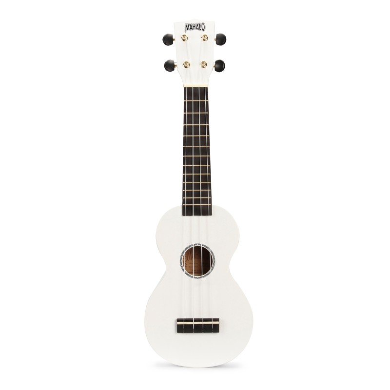 Mahalo MR1WT Ukulele Soprano M1 Rainbow "R" Series White with Bag