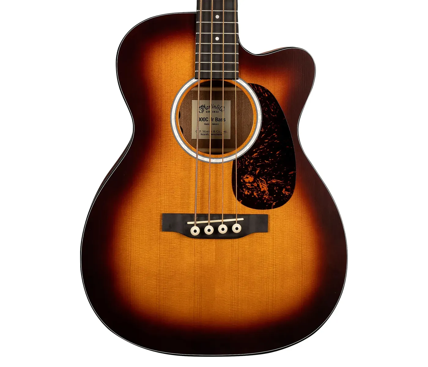 Martin Guitar 000CJREBASSBURS Jr-E Acoustic Electric Bass 4 String - Burst
