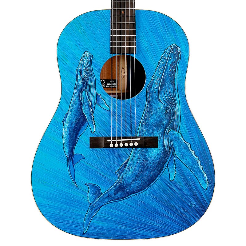 Martin Guitar DSSBIOSPHEREII Biosphere Dreadnought Acoustic Guitar - Printed Top with Whale Theme