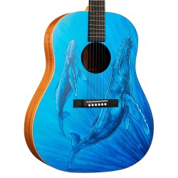 Martin Guitar DSSBIOSPHEREII Biosphere Dreadnought Acoustic Guitar - Printed Top with Whale Theme