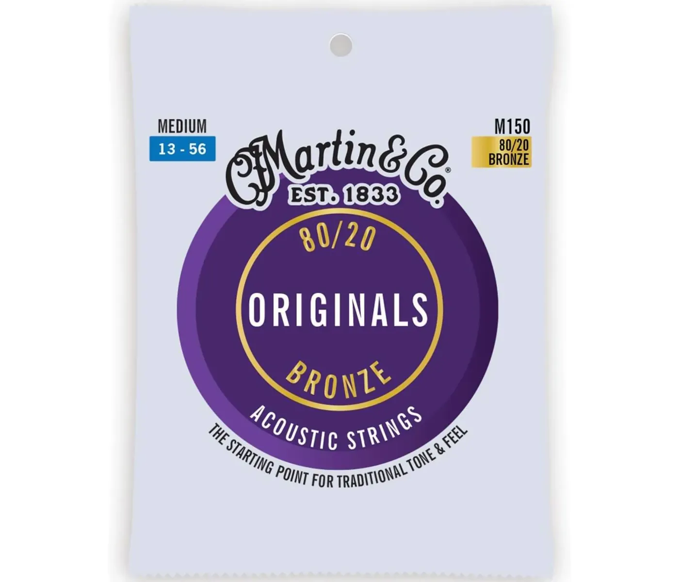 Martin Strings M150 The Original Acoustic Guitar Set 80/20 Medium - 013-.056