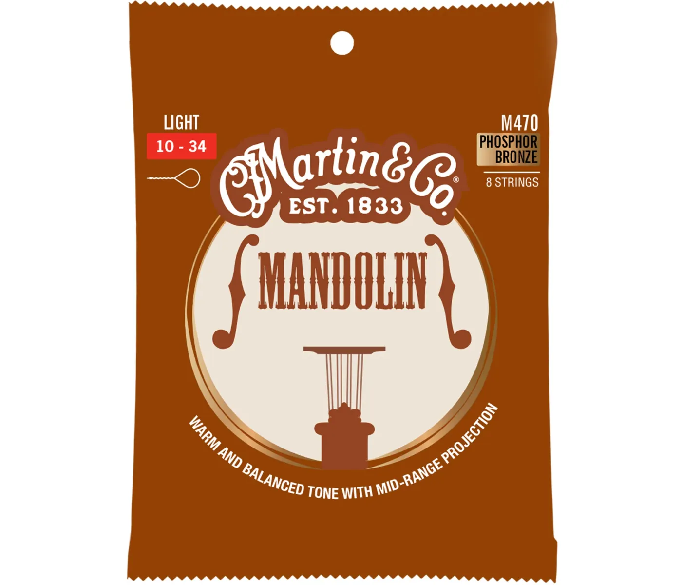 Martin Strings M470 80/20 Phosphor Bronze Mandolin Light - .010-.034