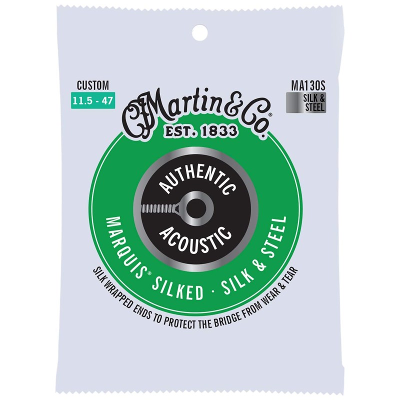 Martin MA130S Authentic Acoustic Guitar Marquis Silked Silk and Steel - Extra Light .011.5 -.047 Martin MA130S Authentic Acoustic Guitar Marquis Silked Silk and Steel - Extra Light .011.5 -.047