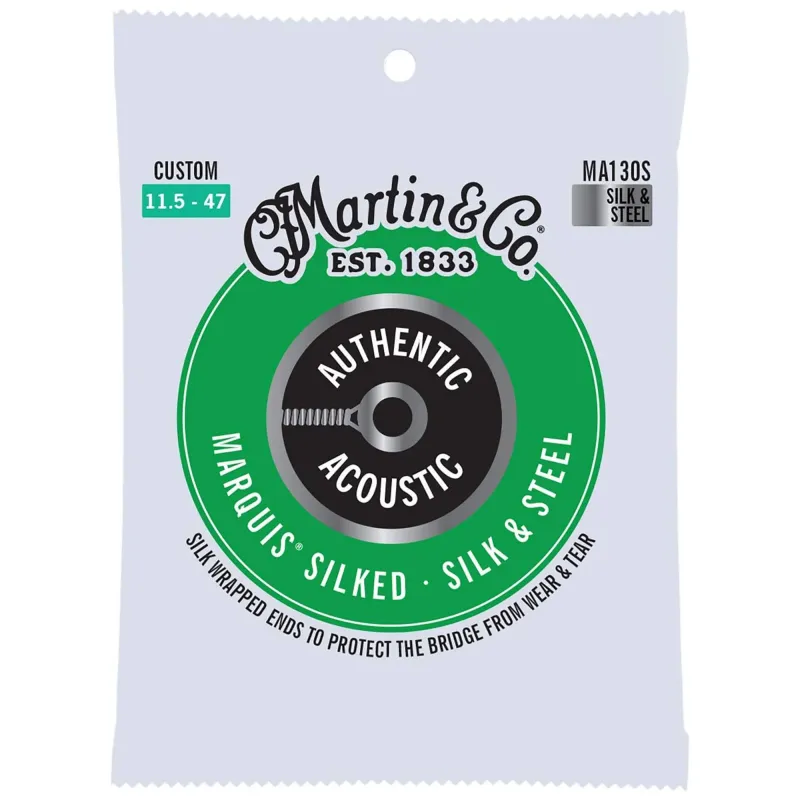 Martin MA130S Authentic Acoustic Guitar Marquis Silked Silk and Steel - Extra Light .011.5 -.047 Martin MA130S Authentic Acoustic Guitar Marquis Silked Silk and Steel - Extra Light .011.5 -.047