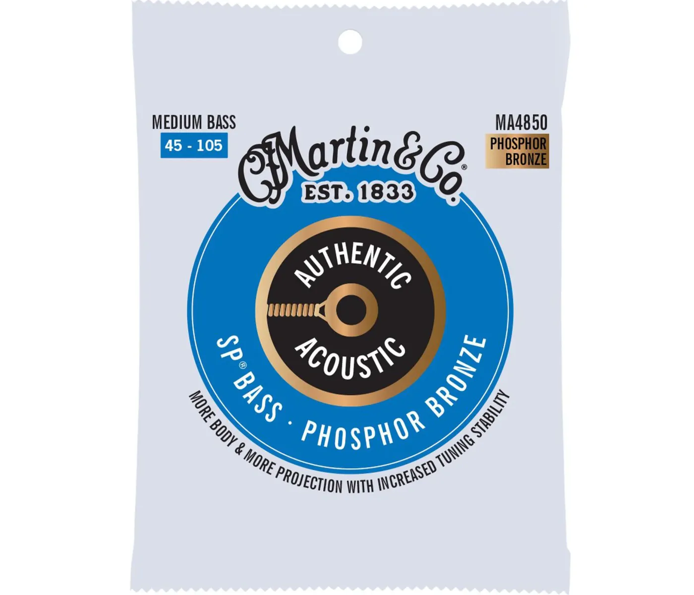Martin Strings MA4850 Authentic Acoustic Superior Performance SP Bass Guitar Medium - .045-.105