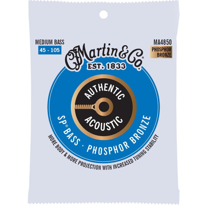 Martin Strings MA4850 Authentic Acoustic Superior Performance SP Bass Guitar Medium - .045-.105