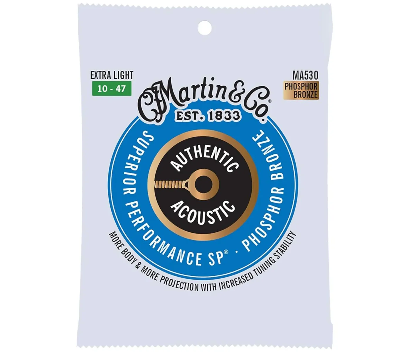 Martin MA530 Authentic Acoustic Guitar Superior Performance Phosphor Bronze - Extra Light .010-.047